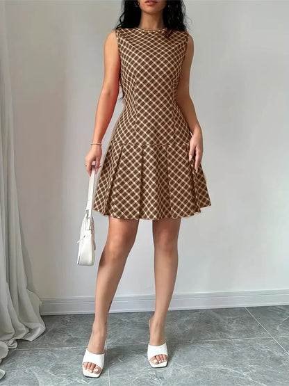 Ora – Elegante abito senza maniche con pieghe