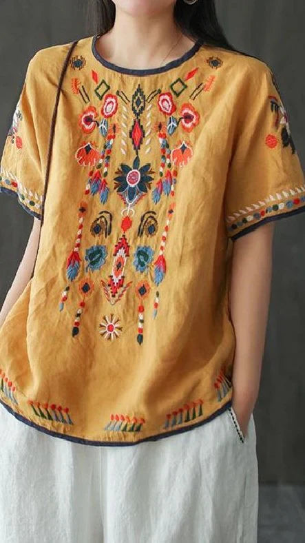 Nivelle – Blusa in lino ricamato