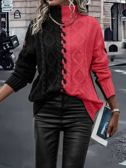 Merla - Maglione dolcevita lavorato a maglia grossa