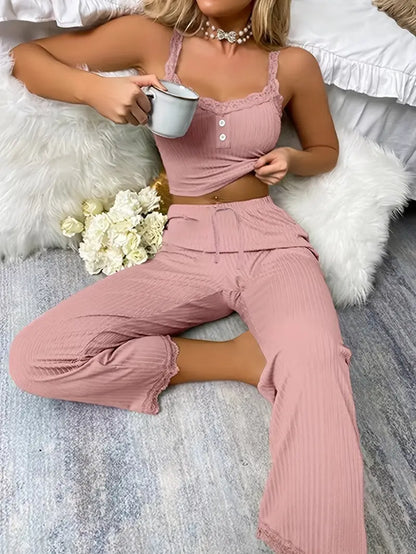 Thaliora – Set alla moda composto da top senza maniche e pantaloni