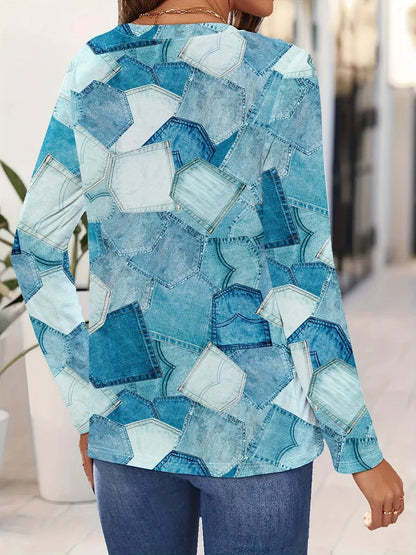 Desarae – Camicia in denim patchwork