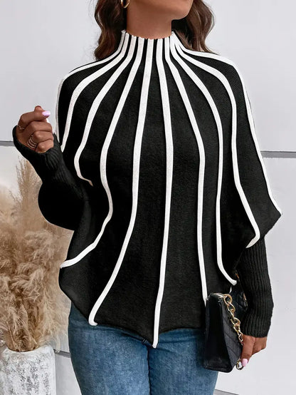 Lainey – Elegante maglione lavorato a maglia con maniche a pipistrello