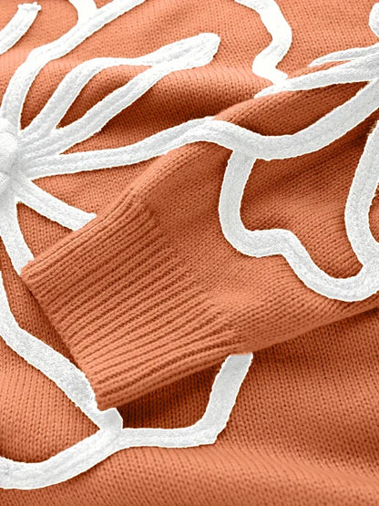 Kelsey – Maglione lavorato a maglia con ricami floreali