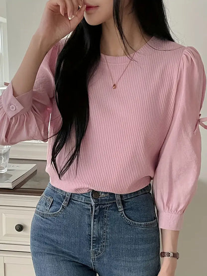 Zafryne – Blusa elegante con maniche a sbuffo