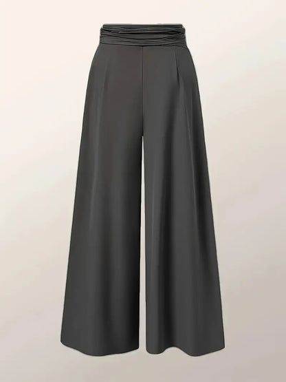 Zephyra – Pantaloni palazzo a vita alta e gamba larga con laccio anteriore