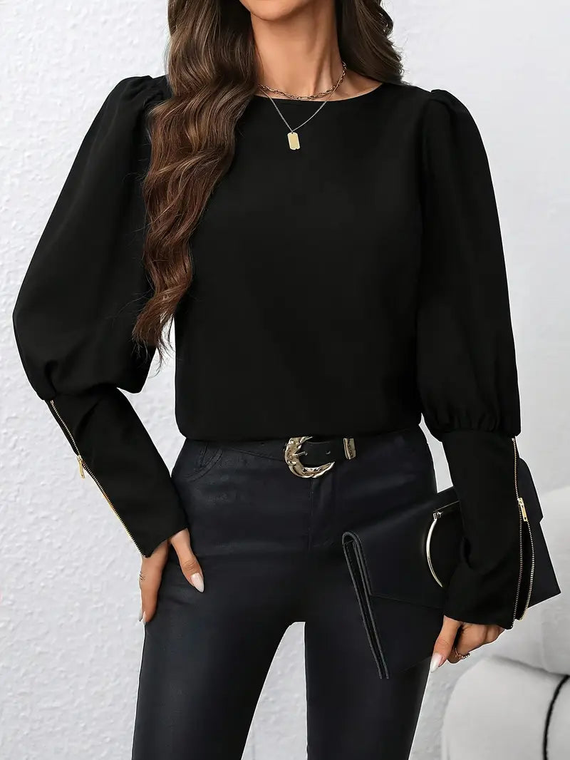 Aspen – Blusa elegante con maniche a sbuffo