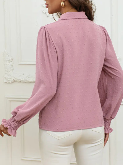 Noctavia – Elegante camicetta a maniche lunghe testurizzata