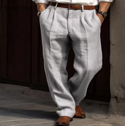 Ilarae – Pantaloni classici in lino con piega