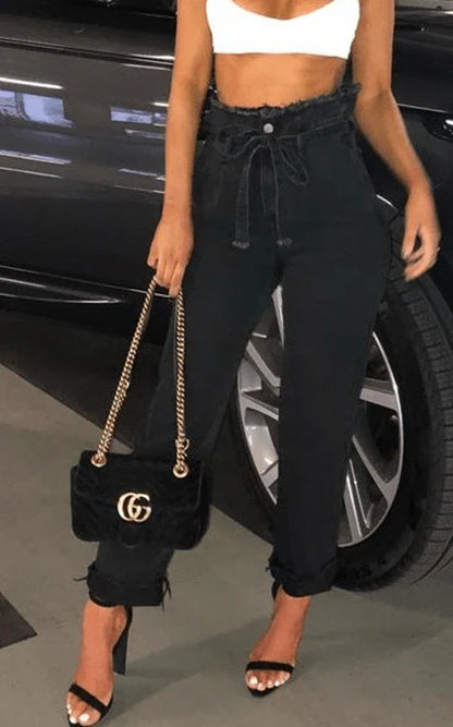 Orielle – Jeans paperbag a vita alta