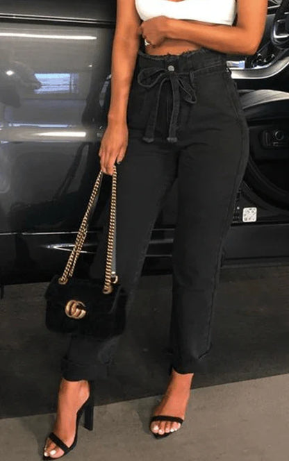 Orielle – Jeans paperbag a vita alta