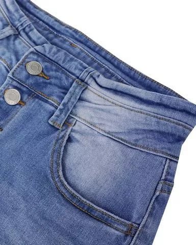 Jonah – Jeans a vita alta con patta con bottoni e gamba svasata