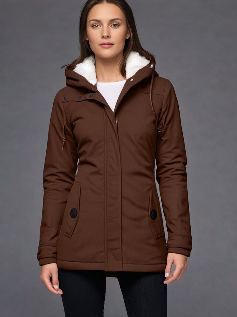 Cappotto in cotone plissettato con cappuccio