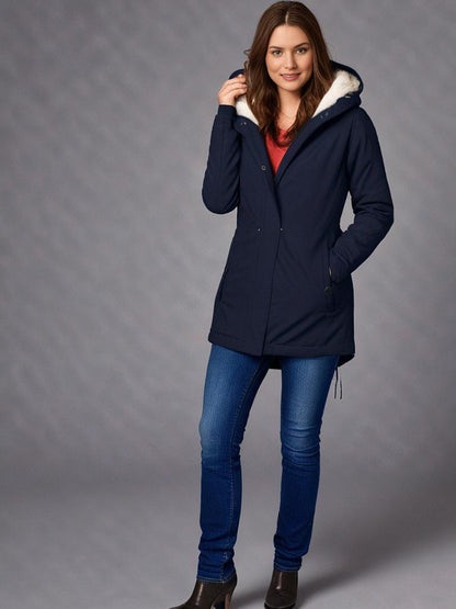 Cappotto in cotone plissettato con cappuccio