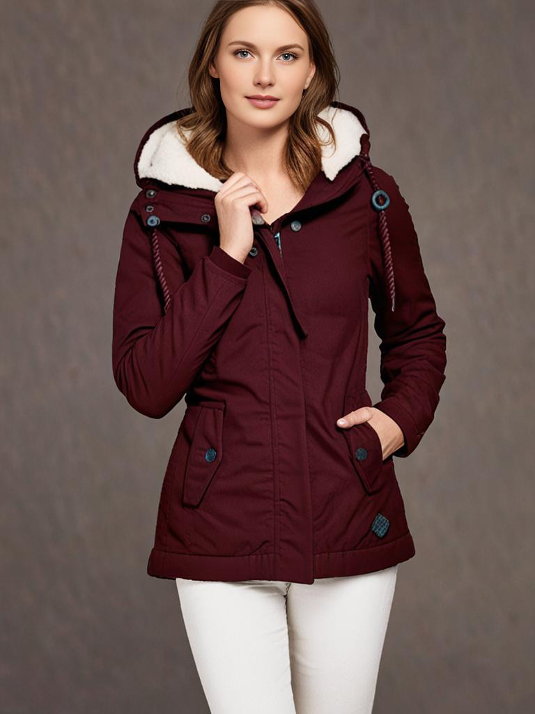 Cappotto in cotone plissettato con cappuccio