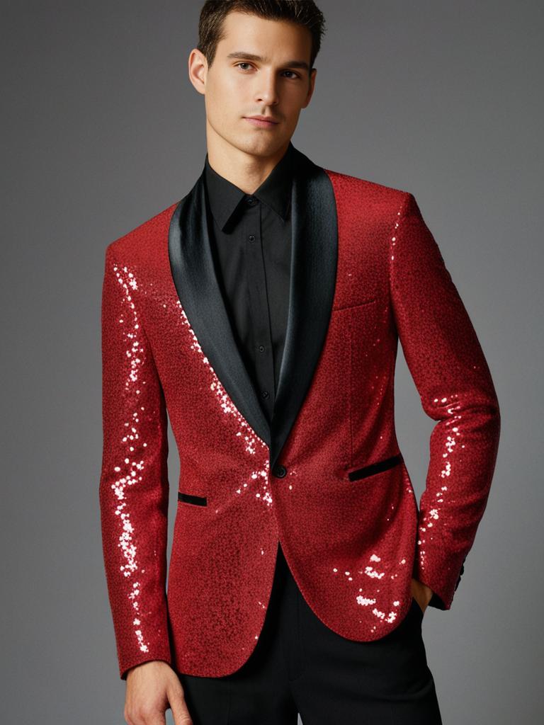 Giacca blazer con paillettes da uomo