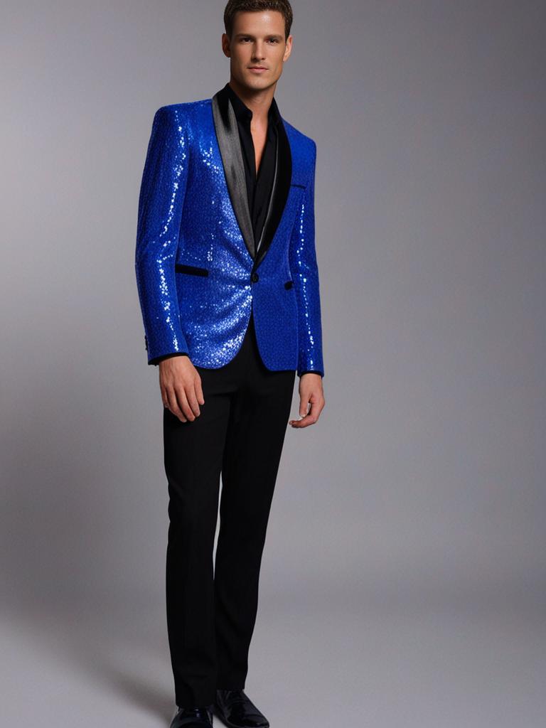 Giacca blazer con paillettes da uomo