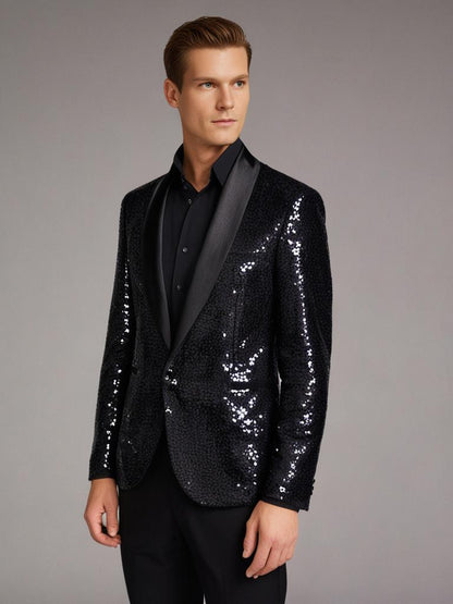 Giacca blazer con paillettes da uomo