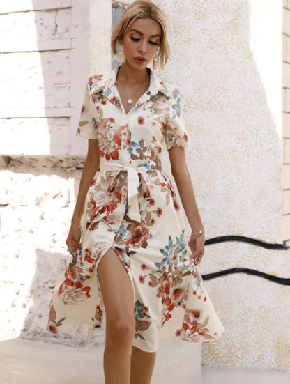 Maecee – Abito leggero con colletto floreale