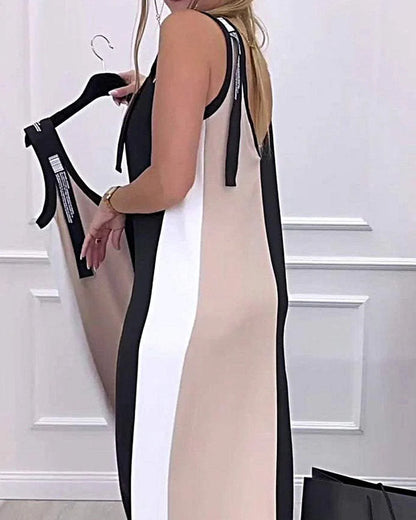 Elyssa – Elegante abito midi in look color block