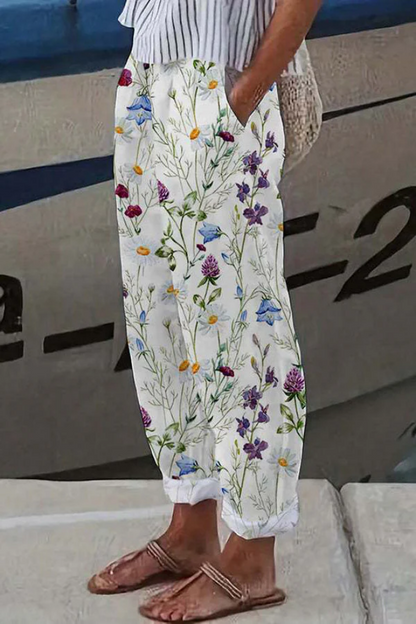 Airish - Pantaloni casual con tasche con bottoni stampati unici