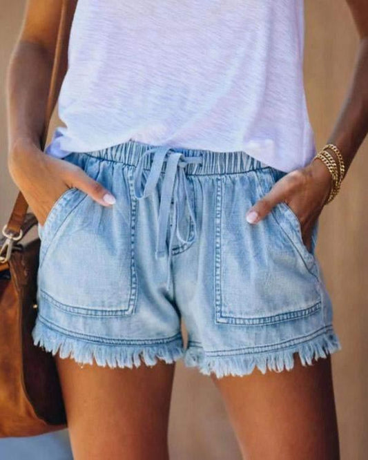 Zinnia – Shorts in denim colorato