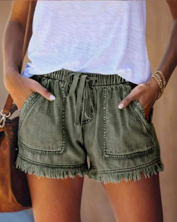 Zinnia – Shorts in denim colorato