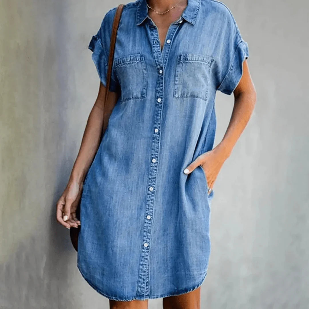 Abiella – Abito casual in denim con abbottonatura