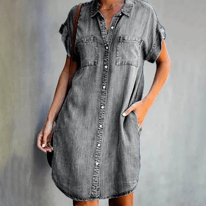 Abiella – Abito casual in denim con abbottonatura
