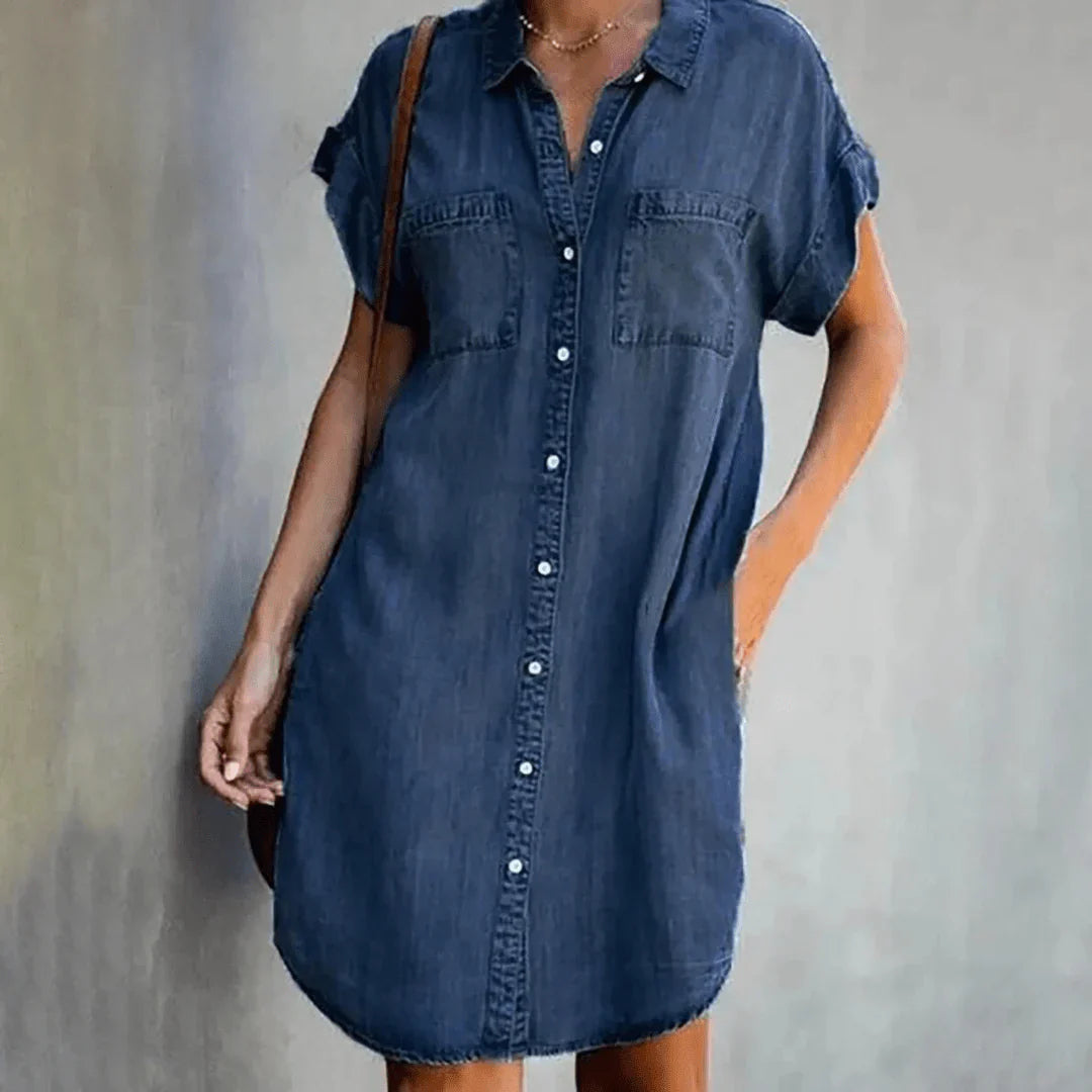 Abiella – Abito casual in denim con abbottonatura