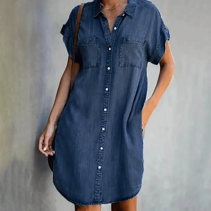 Abiella – Abito casual in denim con abbottonatura