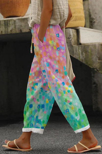 Airish - Pantaloni casual con tasche con bottoni stampati unici