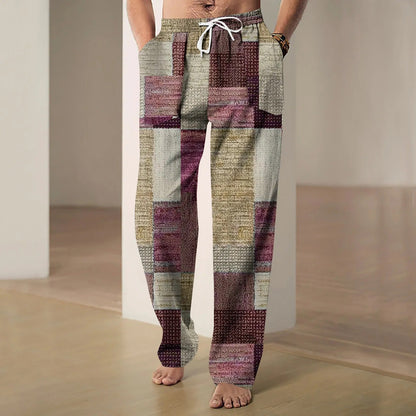 Martin - Pantaloni da uomo in cotone e lino