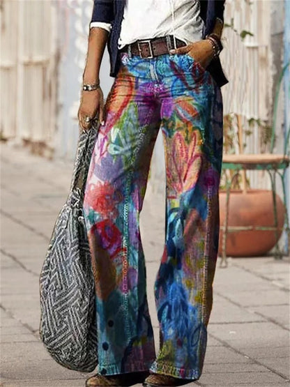 Olivette - Pantaloni in denim twill di cotone di alta qualità