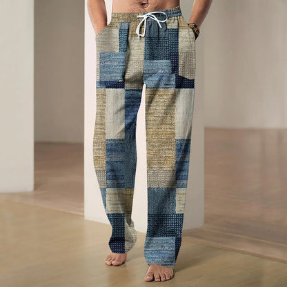 Martin - Pantaloni da uomo in cotone e lino