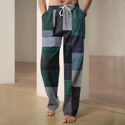 Martin - Pantaloni da uomo in cotone e lino