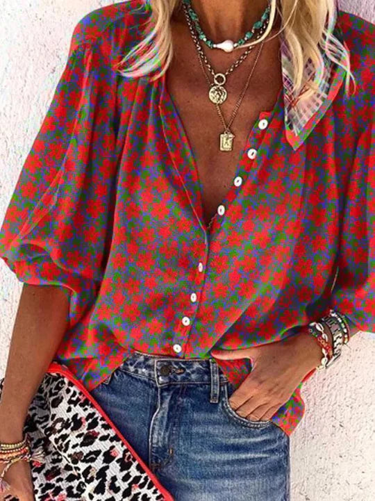 Sable - Blusa vintage con maniche a sbuffo